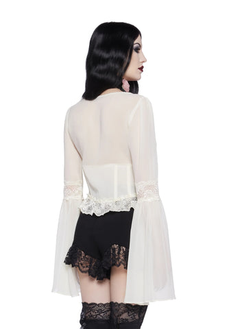 Sweetly Spiritual Lace Blouse - Ivory
