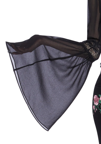 Sweetly Spiritual Lace Blouse - Black