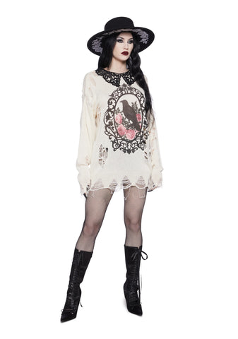 Midnight Dreary Distressed Sweater