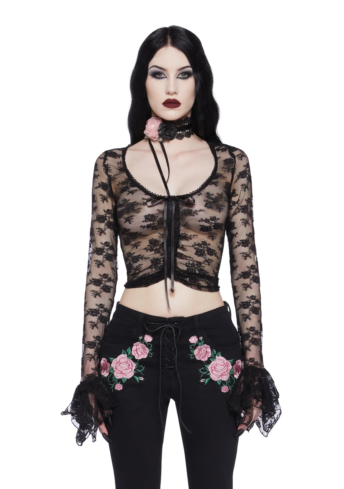 Spellbound Matters Long Sleeve Top - Black