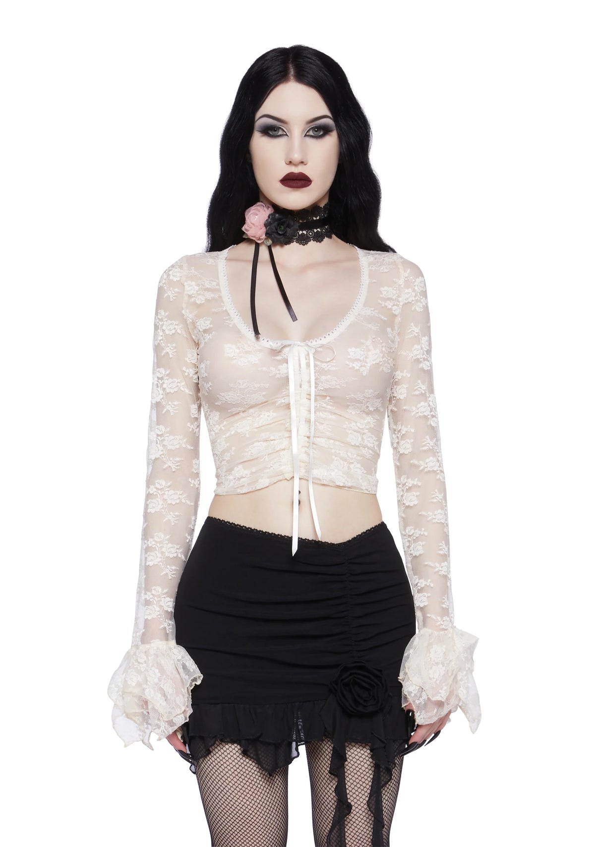 Spellbound Matters Long Sleeve Top - Off White