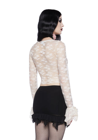 Spellbound Matters Long Sleeve Top - Off White