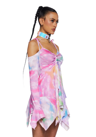 F Is For Fairies™  Handkerchief Dress - Tie Dye Rainbow