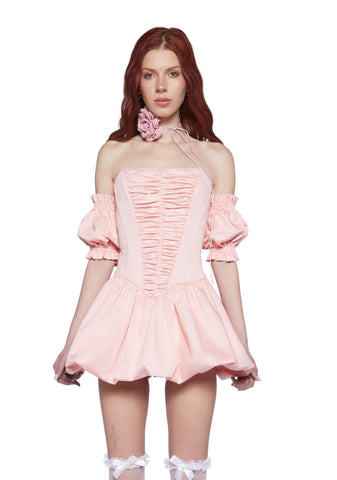 Blushing Petals Mini Dress