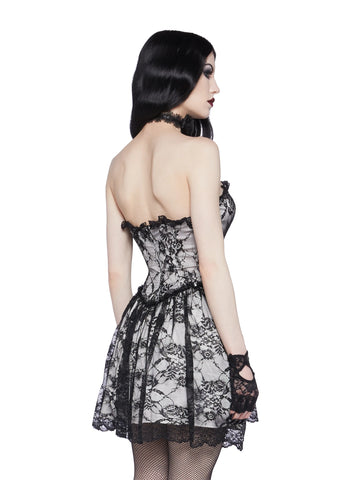 Take Caution Lace Mini Dress