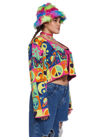 Plus Acid Trippin Knit Cardigan