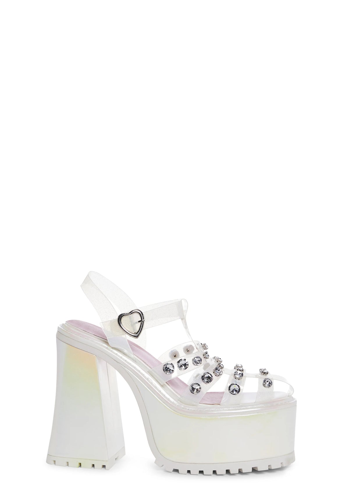 Self-Love Club Platform Heels - White