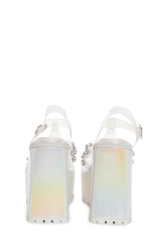 Self-Love Club Platform Heels - White