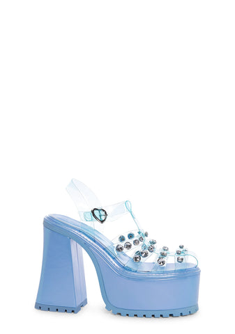 Self-Love Club Platform Heels - Blue