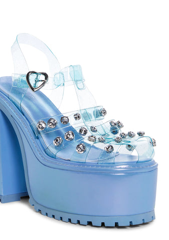 Self-Love Club Platform Heels - Blue