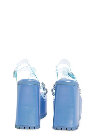 Self-Love Club Platform Heels - Blue