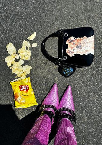 Boulevard Knee High Boots - Pink Bling