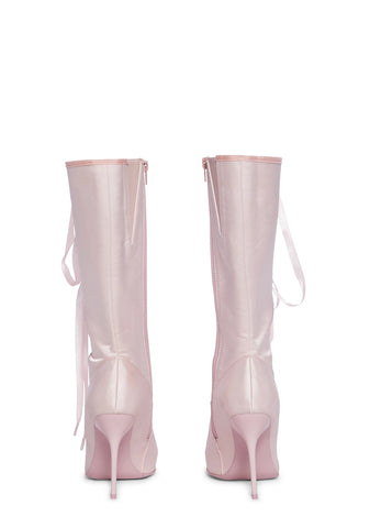 Scandalous Seduction Heeled Boots - Pink