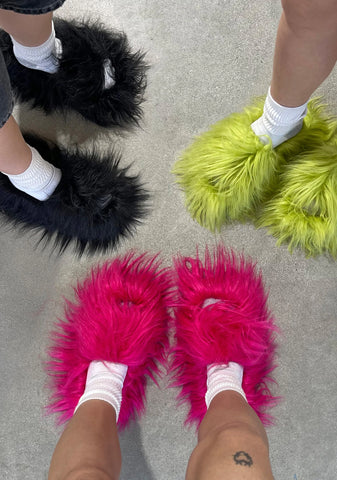 Case Of The Grumpies Fuzzy Slides - Pink