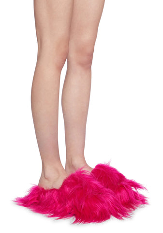 Case Of The Grumpies Fuzzy Slides - Pink