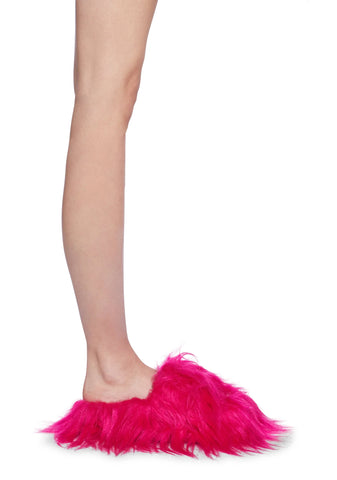 Case Of The Grumpies Fuzzy Slides - Pink