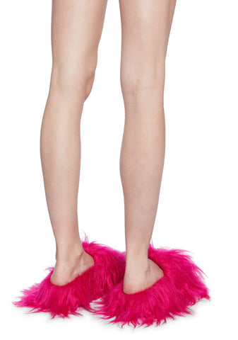 Case Of The Grumpies Fuzzy Slides - Pink