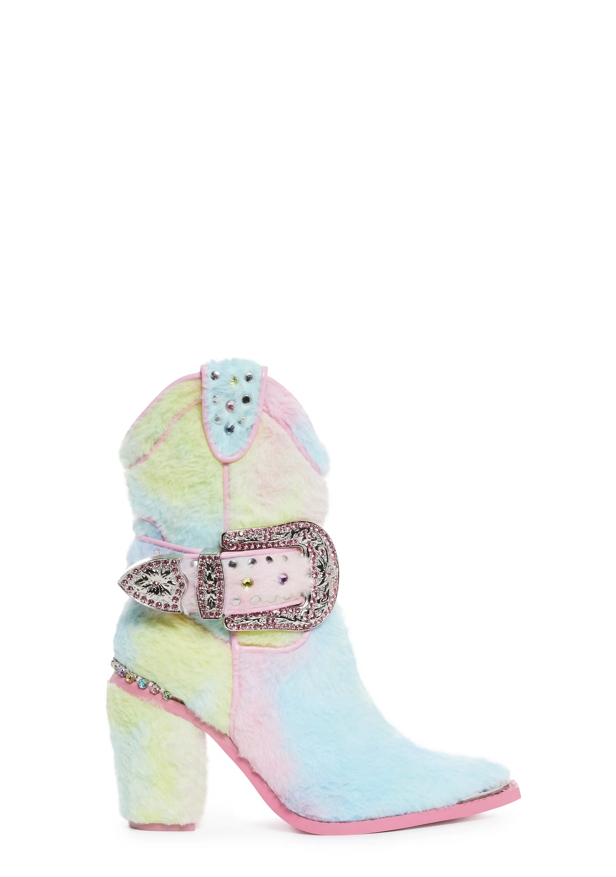 Sharp Sheriff Shine Cowboy Boots - Faux Fur