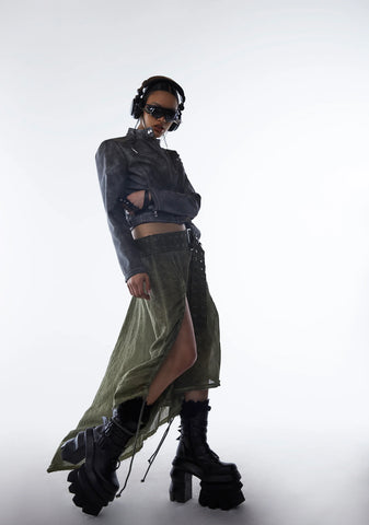 Switch Asymmetrical Midi Skirt