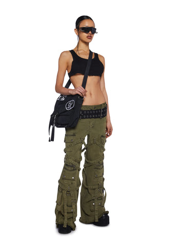Switch Strappy Cargo Pants - Green