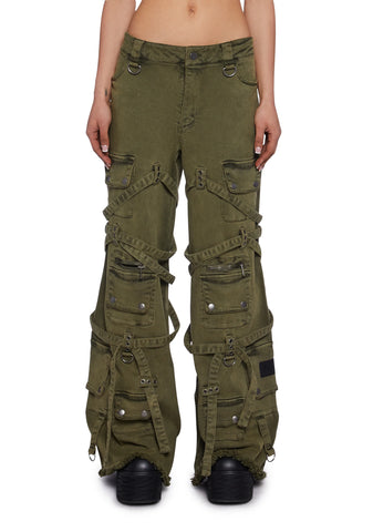 Switch Strappy Cargo Pants - Green