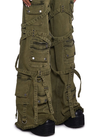 Switch Strappy Cargo Pants - Green