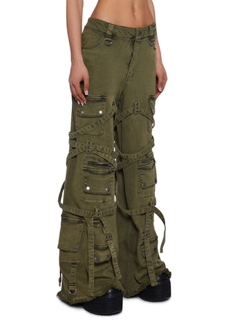 Switch Strappy Cargo Pants - Green