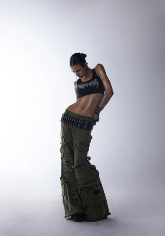 Switch Strappy Cargo Pants - Green