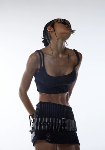 Switch Distressed Sweater Skirt