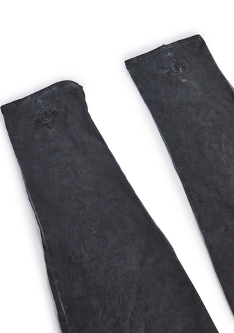 Washed Lace-Up Stockings