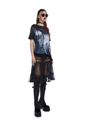 Shadow Kiss Midi Skirt