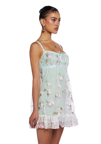 Heaven Struck Babydoll Dress - Sage