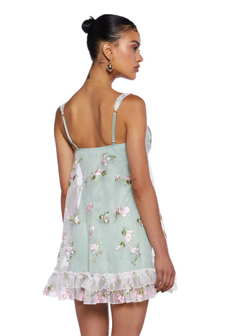 Heaven Struck Babydoll Dress - Sage