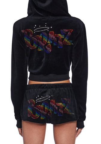 Keep It Glossy Velour Jacket - Rainbow