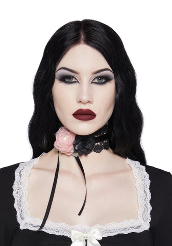 Decay Rose Lace Choker