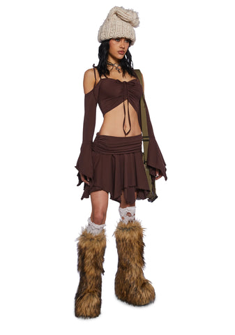 F Is For Fairies™  Crop Top - Brown