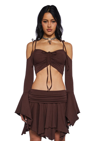 F Is For Fairies™  Crop Top - Brown