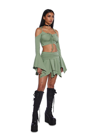 F Is For Fairies™  Mini Skirt - Sage