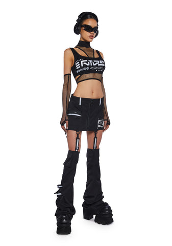 Rave Visions Fishnet Top And Gloves Set