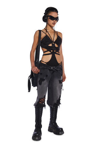 Charged Strappy Washed Bodysuit