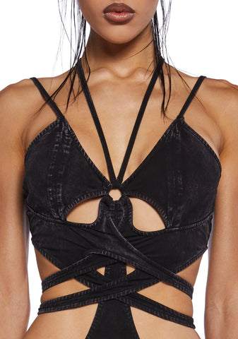Charged Strappy Washed Bodysuit