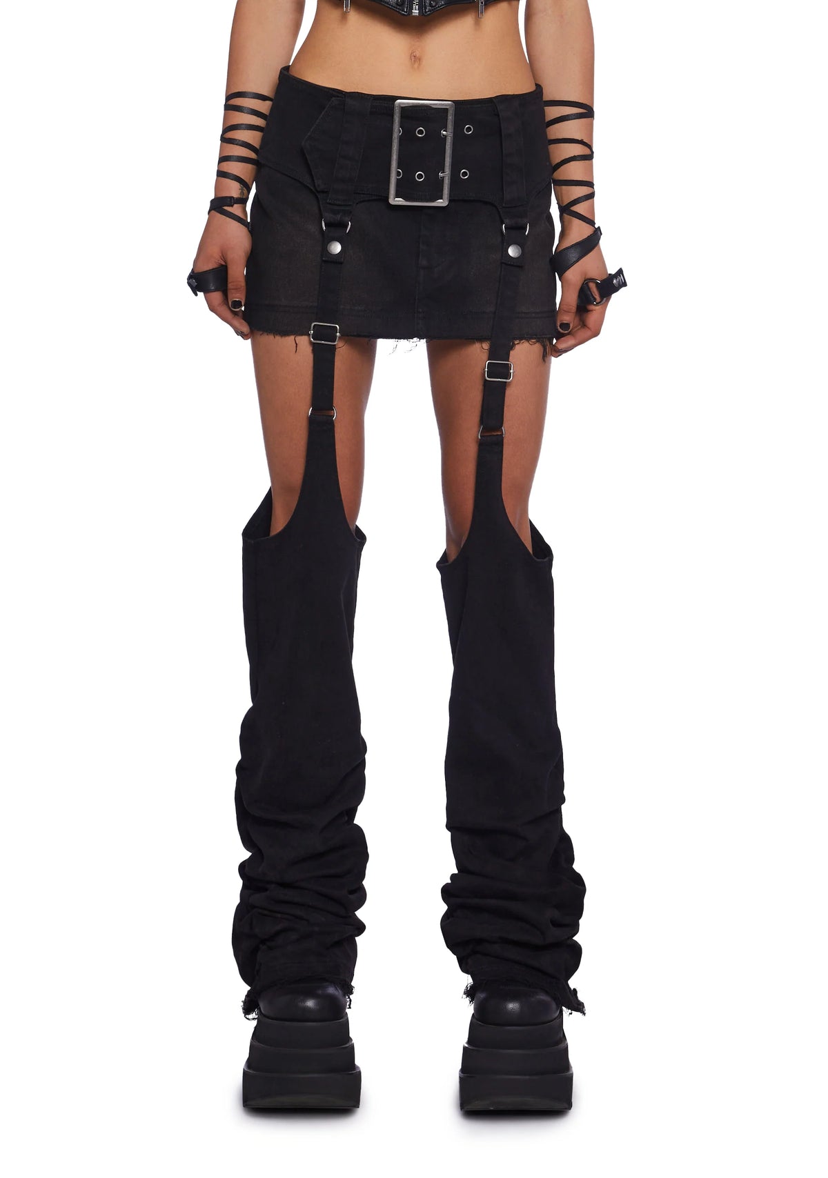 Downbeat Mini Skirt With Leg Warmers