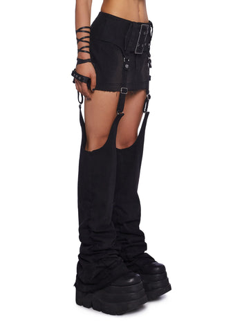 Downbeat Mini Skirt With Leg Warmers