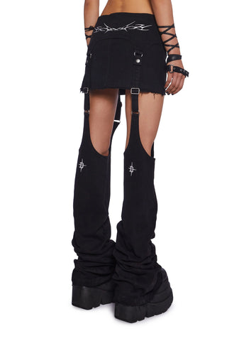 Downbeat Mini Skirt With Leg Warmers