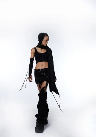 Downbeat Mini Skirt With Leg Warmers