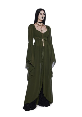 Hail To The Guardians Long Sleeve Top - Dark Green