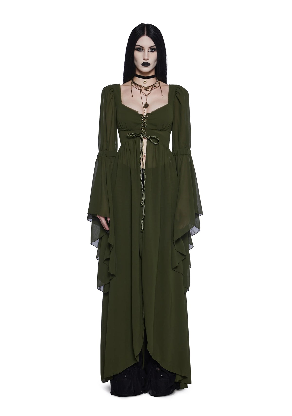 Hail To The Guardians Long Sleeve Top - Dark Green