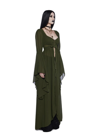 Hail To The Guardians Long Sleeve Top - Dark Green