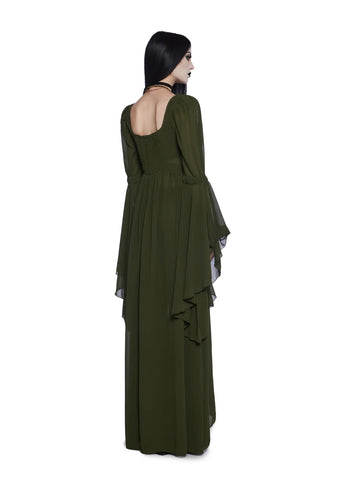 Hail To The Guardians Long Sleeve Top - Dark Green