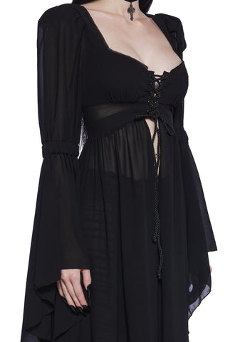 Hail To The Guardians Long Sleeve Top - Black